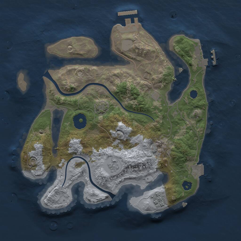 Rust Map: Procedural Map, Size: 2495, Seed: 110920163, 6 Monuments