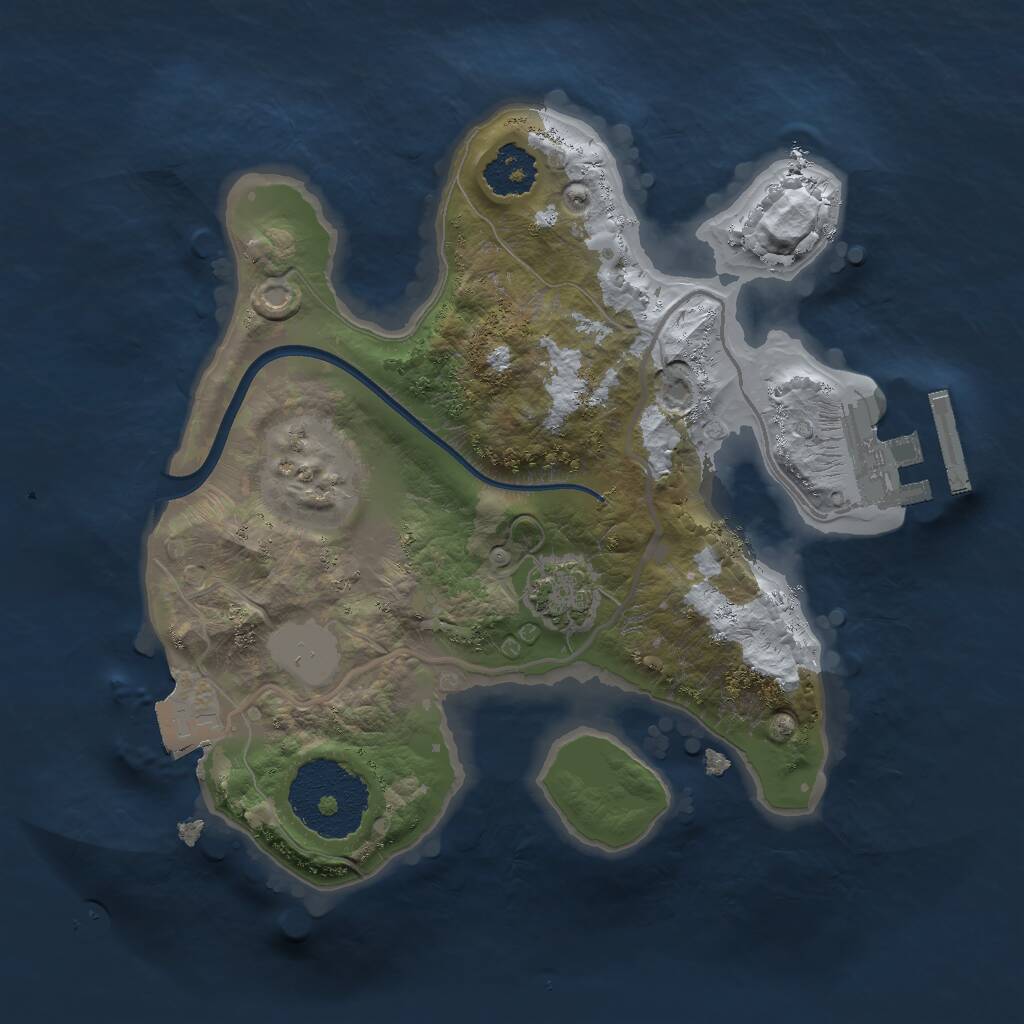 Rust Map: Procedural Map, Size: 2000, Seed: 1331653225, 3 Monuments