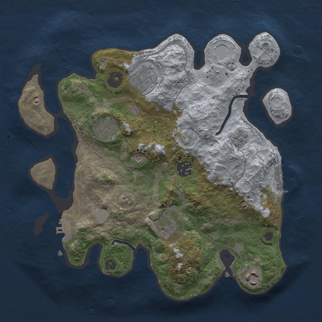 Rust Map: Procedural Map, Size: 3000, Seed: 91079822, 13 Monuments