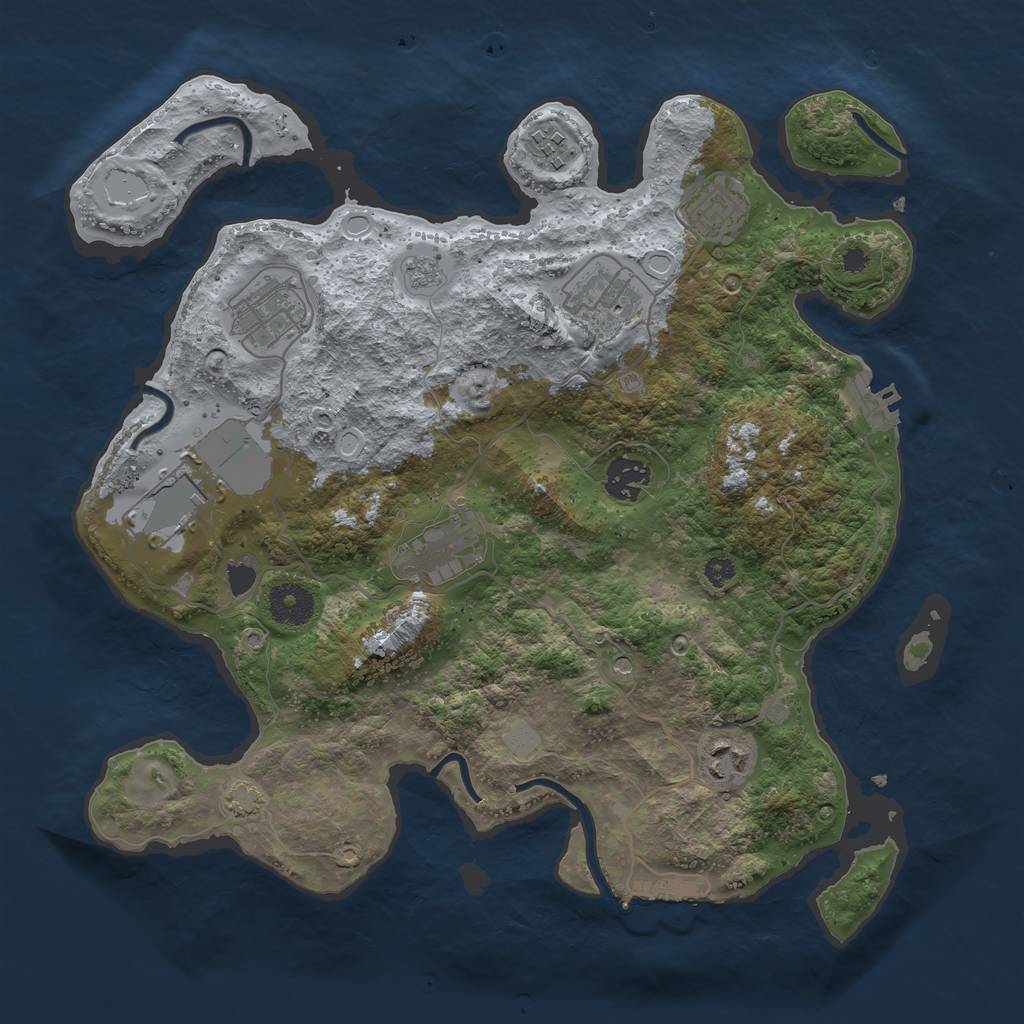 Rust Map: Procedural Map, Size: 3500, Seed: 170427926, 16 Monuments