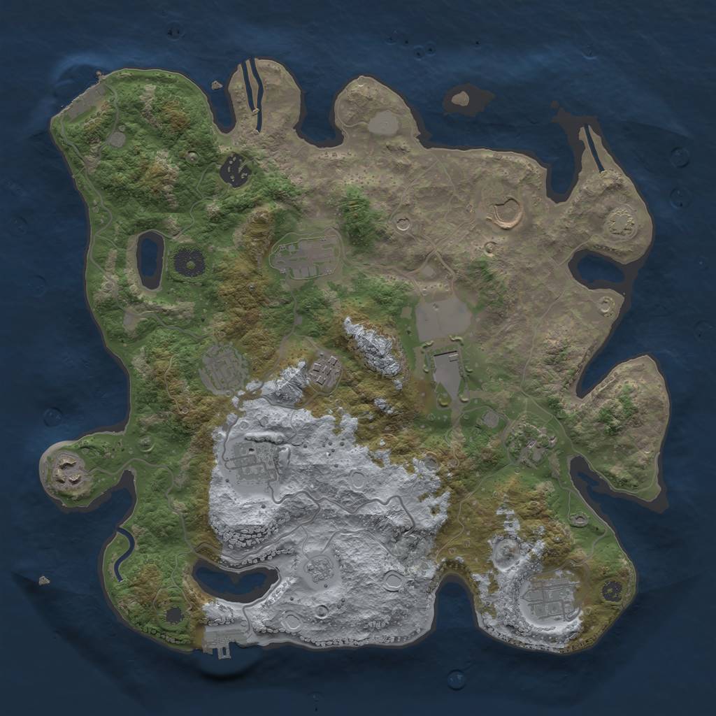 Rust Map: Procedural Map, Size: 3500, Seed: 781880951, 18 Monuments