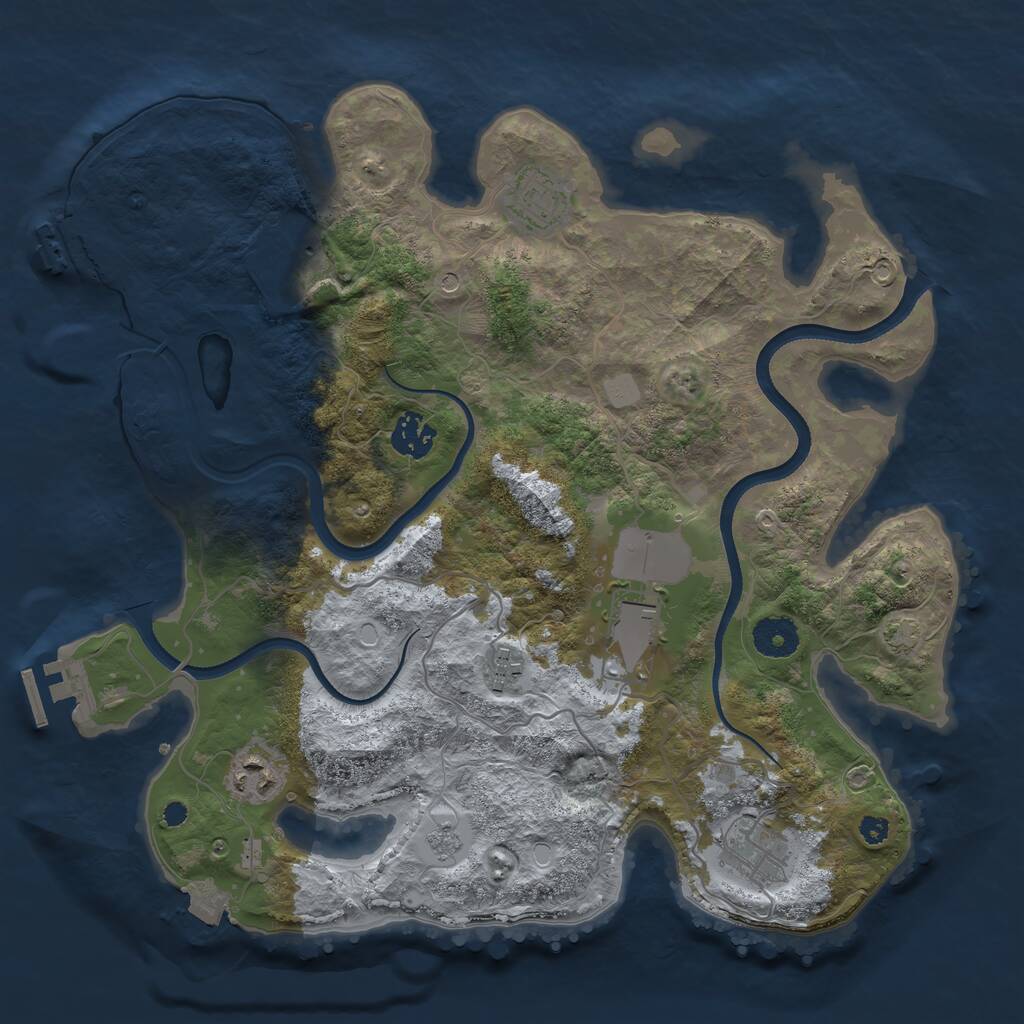 Rust Map: Procedural Map, Size: 3500, Seed: 781880951, 13 Monuments