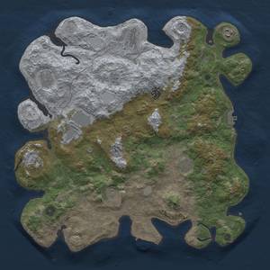 Thumbnail Rust Map: Procedural Map, Size: 4100, Seed: 42864, 17 Monuments