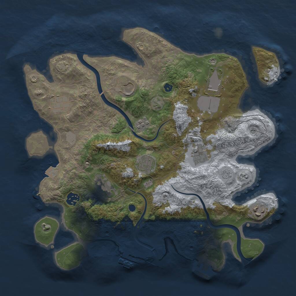 Rust Map: Procedural Map, Size: 3500, Seed: 1742499778, 15 Monuments