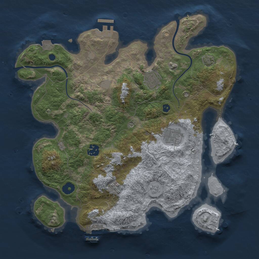 Rust Map: Procedural Map, Size: 3250, Seed: 29901, 10 Monuments