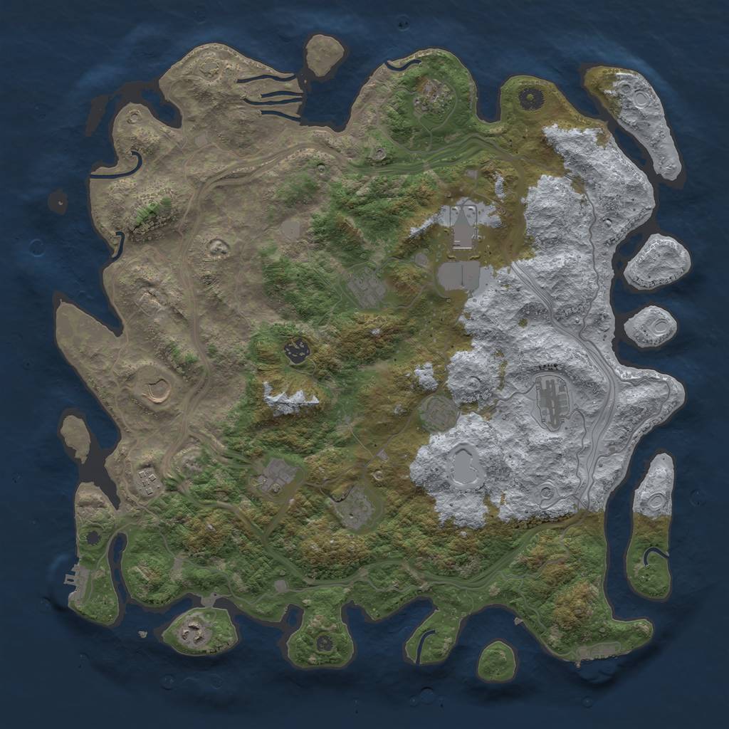 Rust Map: Procedural Map, Size: 4500, Seed: 19063, 18 Monuments