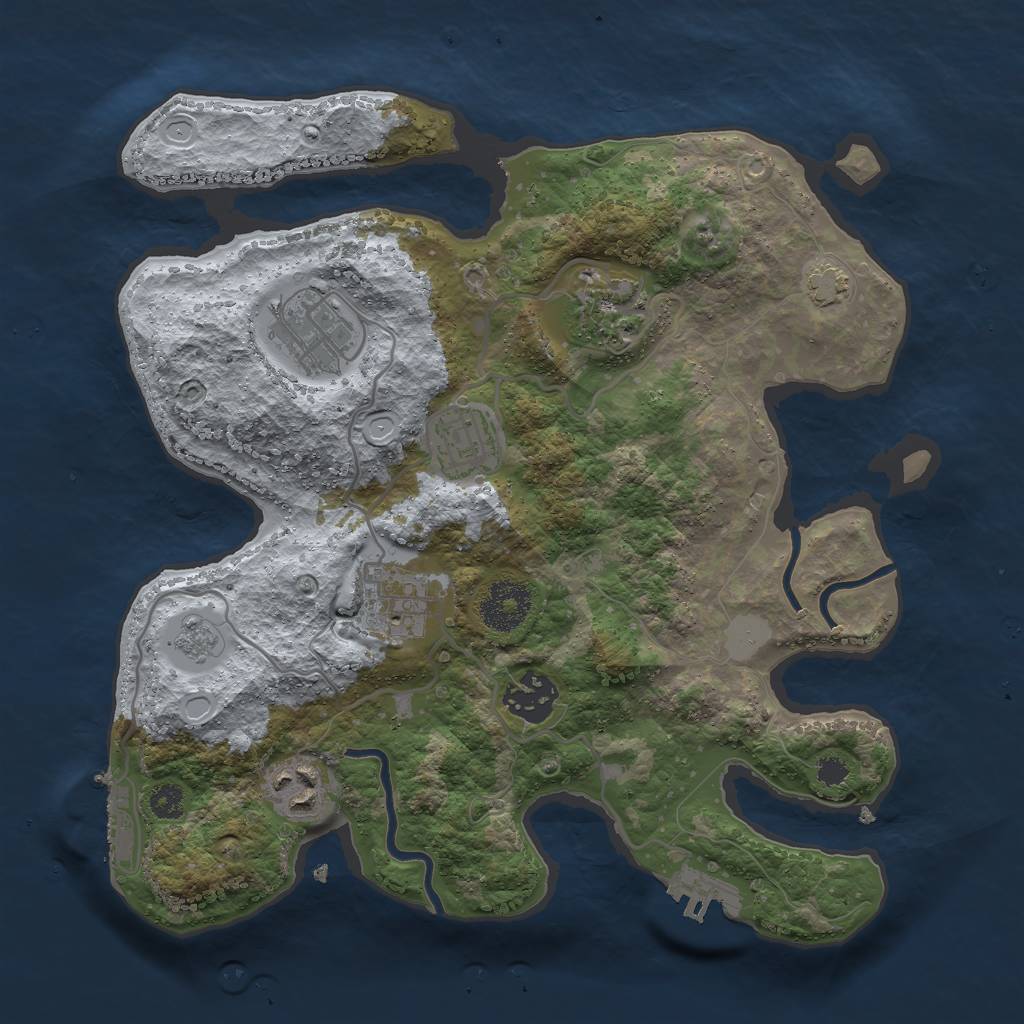 Rust Map: Procedural Map, Size: 3000, Seed: 18402, 13 Monuments