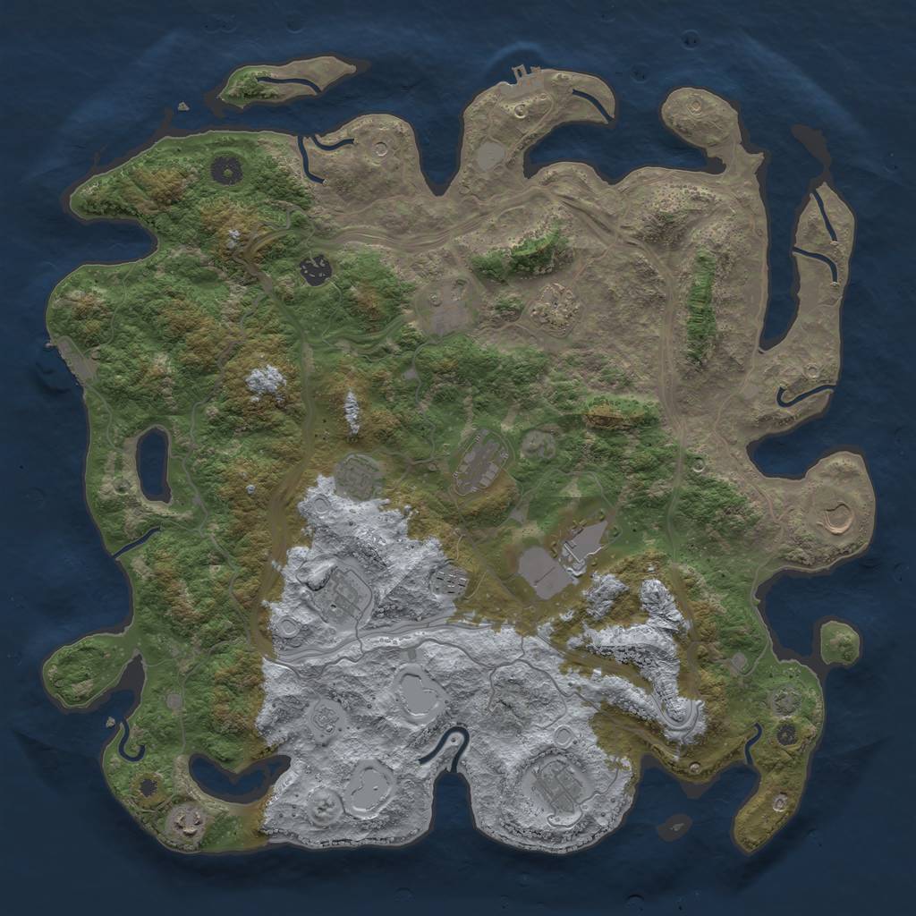 Rust Map: Procedural Map, Size: 4500, Seed: 781880951, 19 Monuments