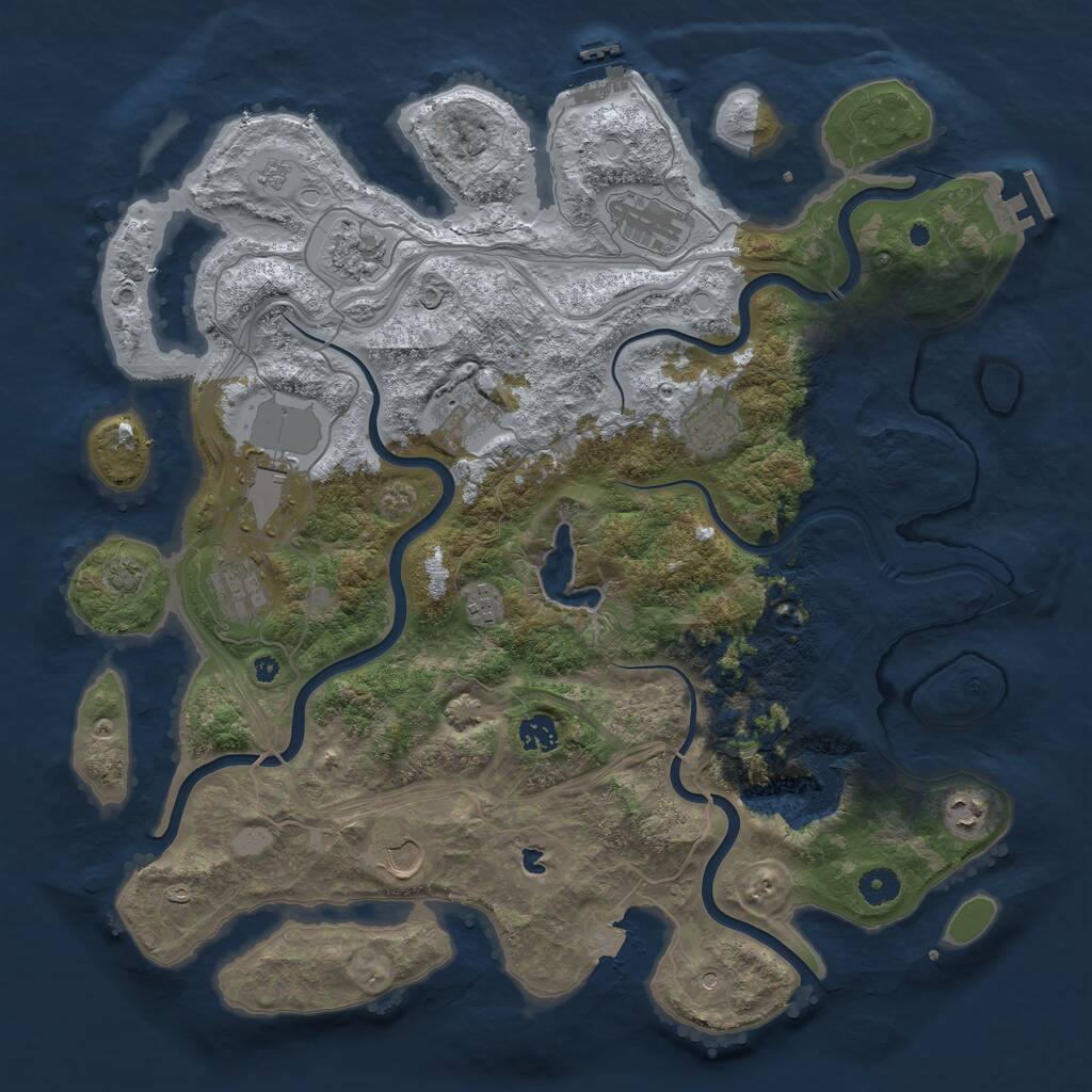 Rust Map: Procedural Map, Size: 4250, Seed: 61061826, 16 Monuments