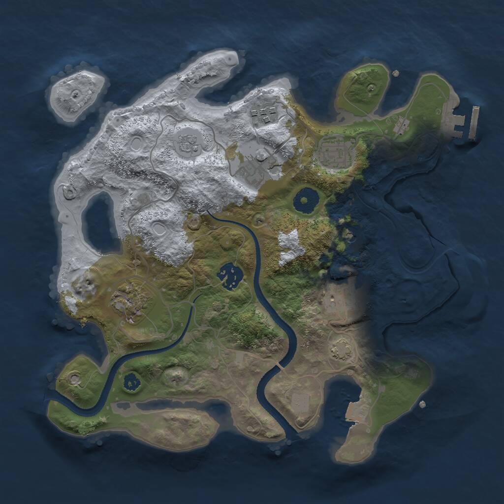 Rust Map: Procedural Map, Size: 3000, Seed: 191881459, 11 Monuments