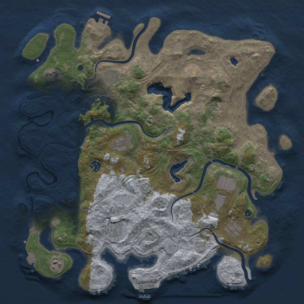 Rust Map: Procedural Map, Size: 4250, Seed: 7566941, 15 Monuments