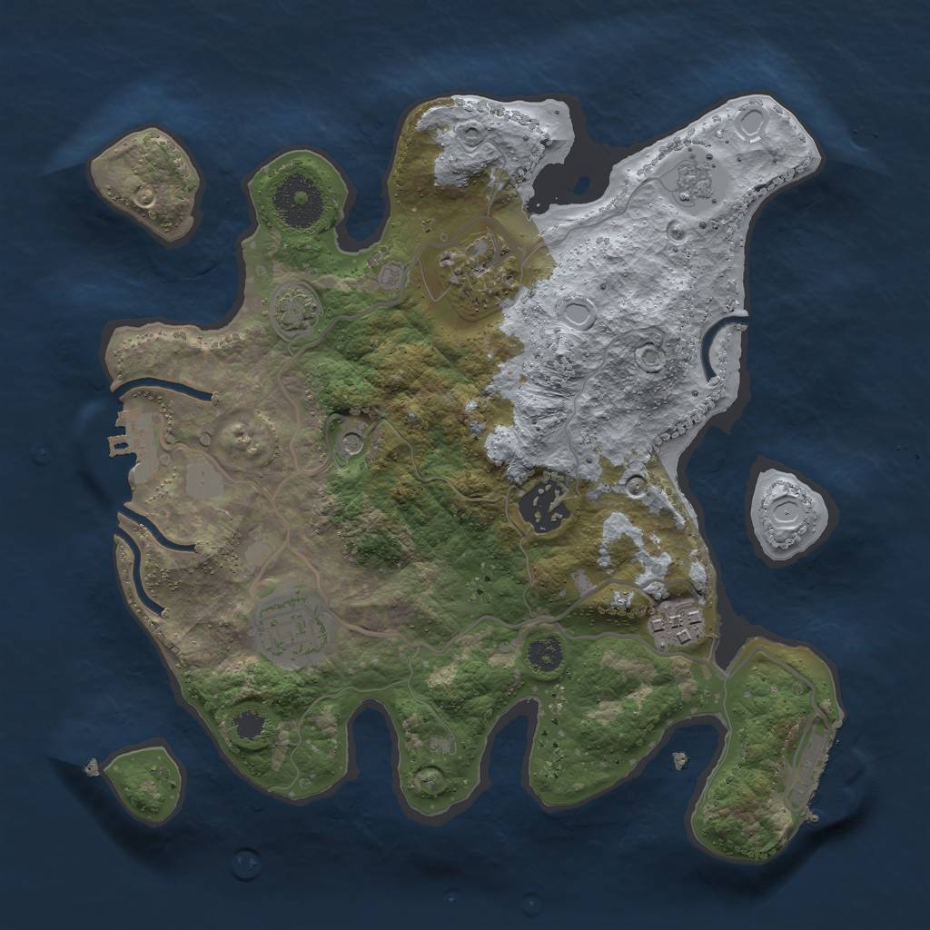 Rust Map: Procedural Map, Size: 2800, Seed: 231423542, 12 Monuments