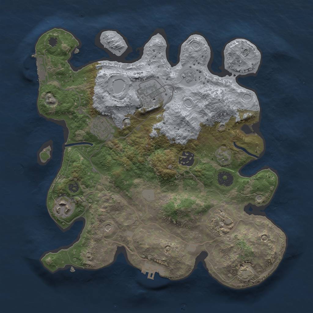 Rust Map: Procedural Map, Size: 3000, Seed: 4222, 13 Monuments