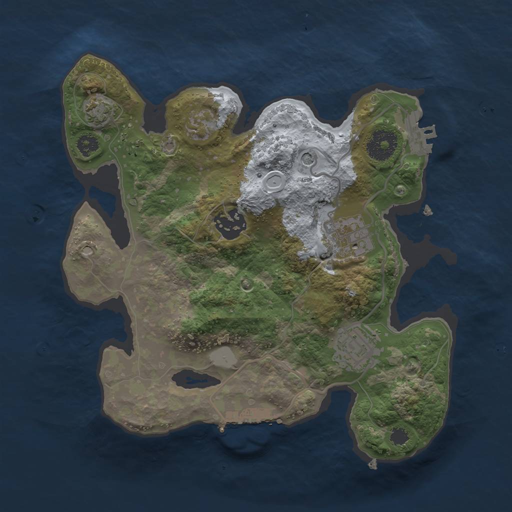 Rust Map: Procedural Map, Size: 2500, Seed: 466040644, 10 Monuments