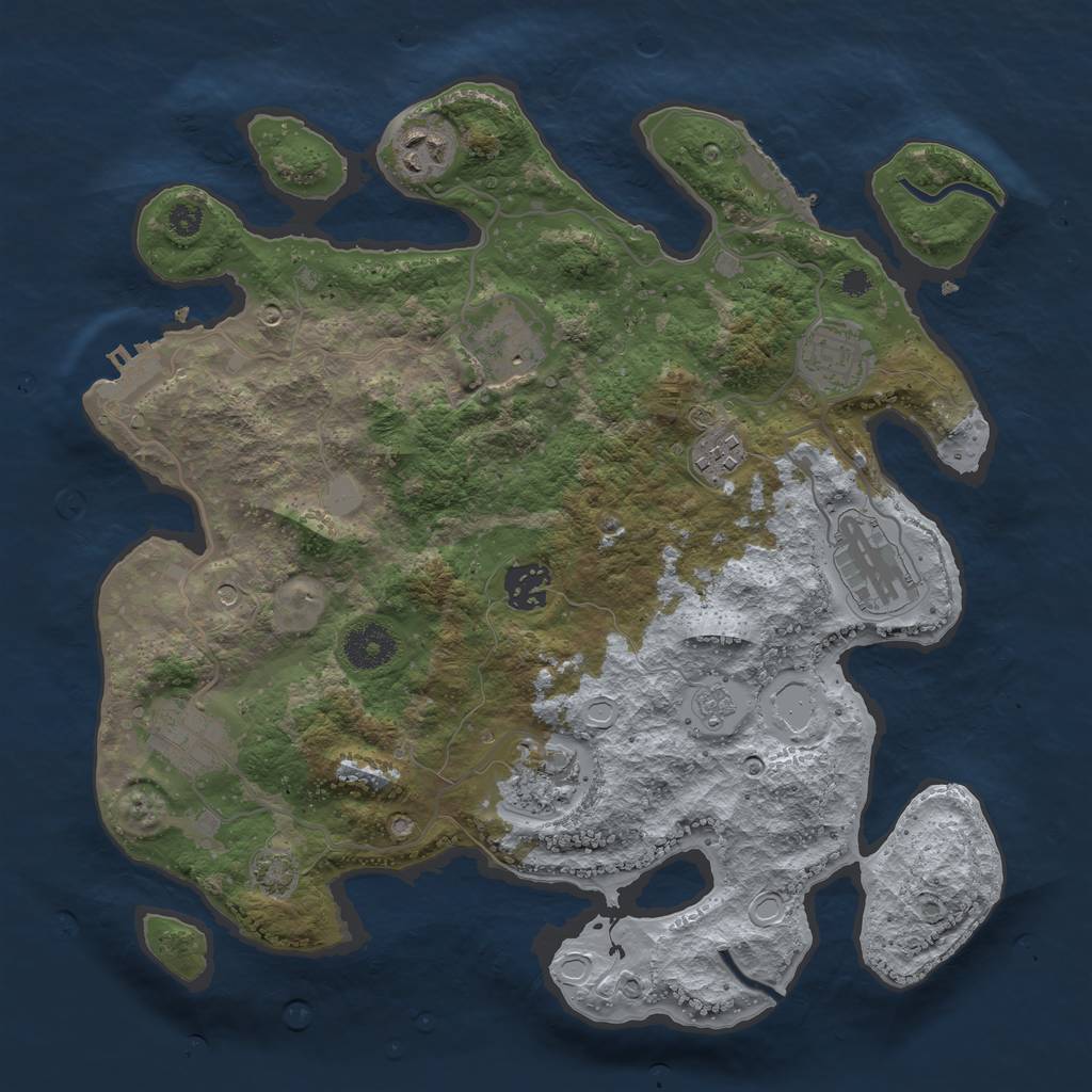 Rust Map: Procedural Map, Size: 3400, Seed: 23717446, 16 Monuments