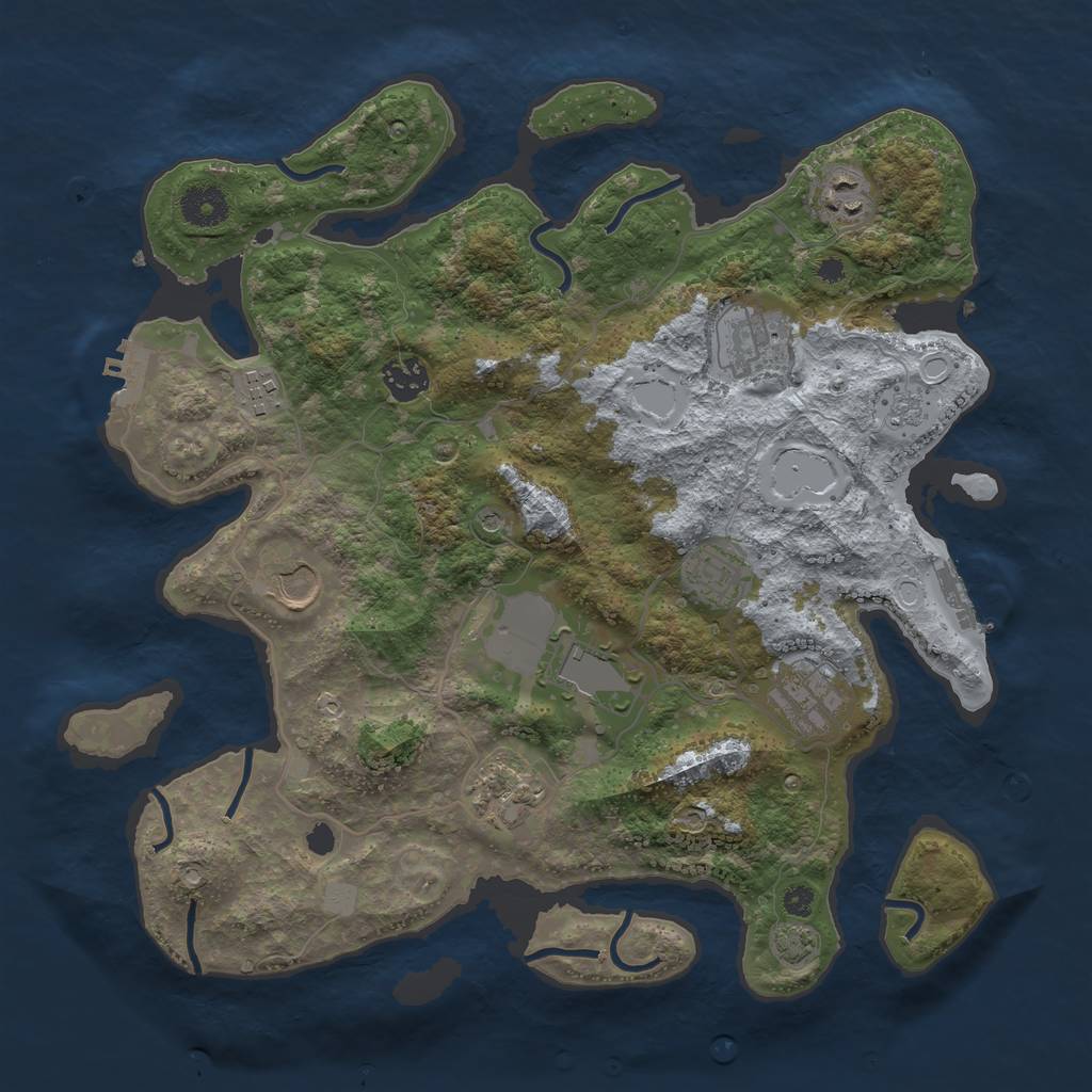 Rust Map: Procedural Map, Size: 3625, Seed: 1337, 17 Monuments