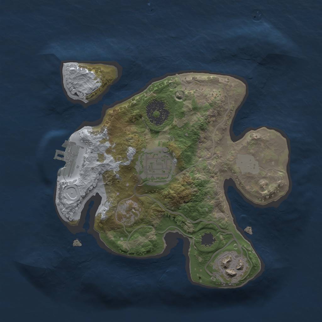 Rust Map: Procedural Map, Size: 2000, Seed: 12245, 6 Monuments