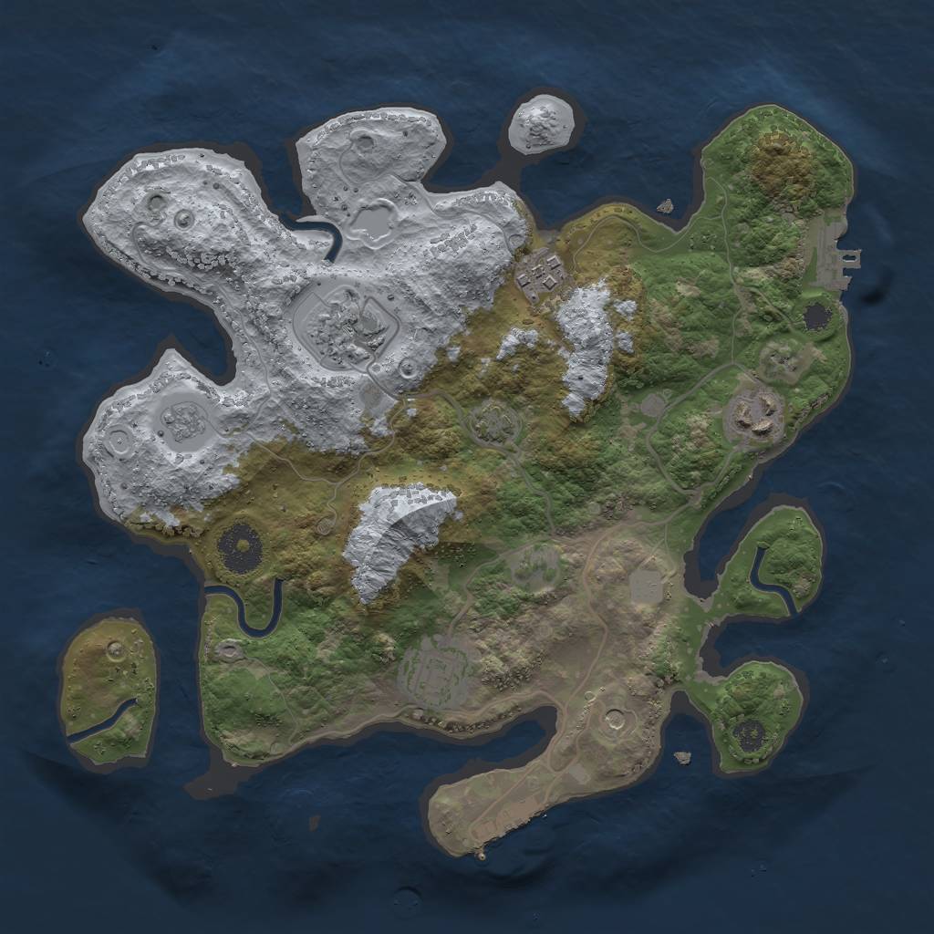Rust Map: Procedural Map, Size: 3000, Seed: 142474576, 12 Monuments