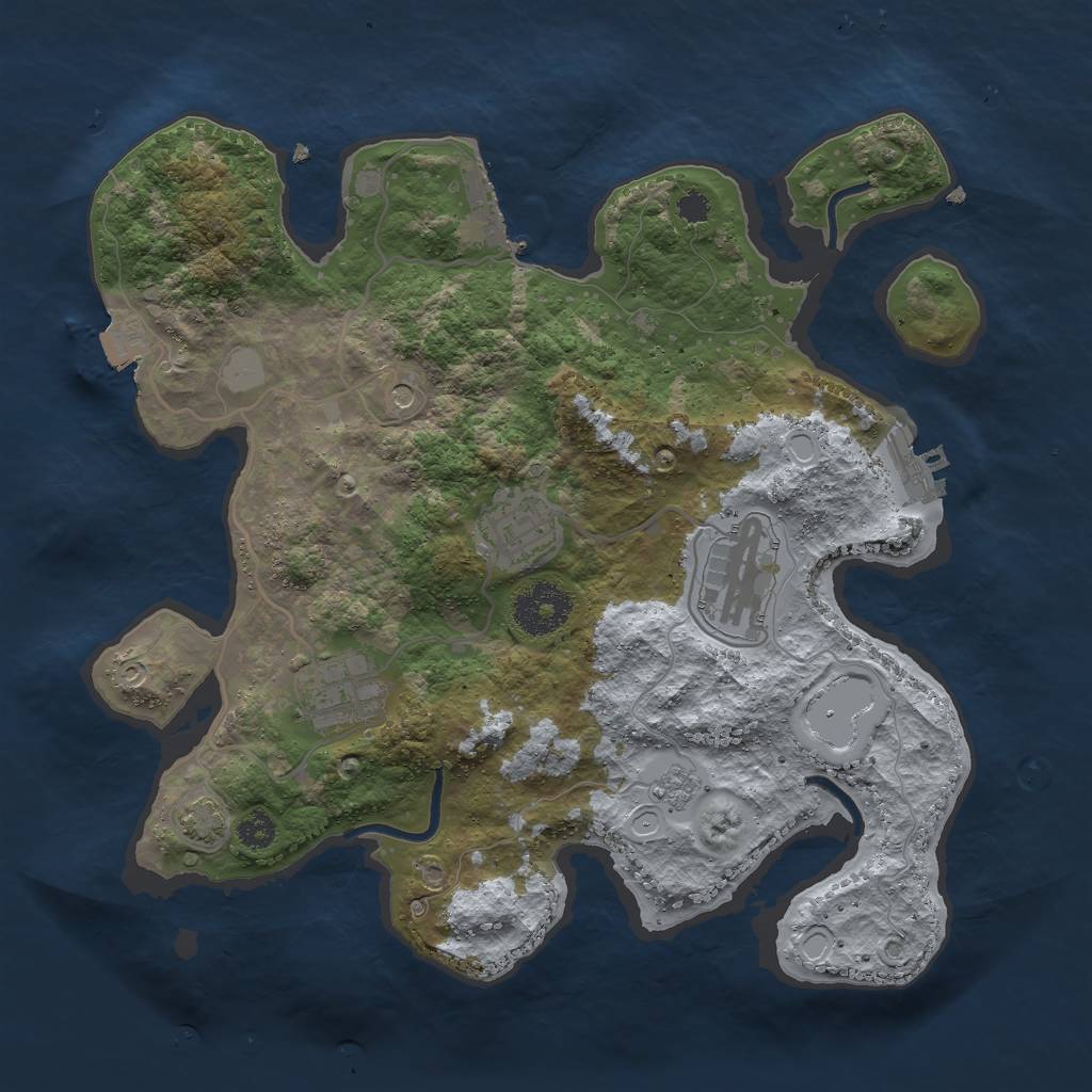 Rust Map: Procedural Map, Size: 3000, Seed: 24189, 11 Monuments