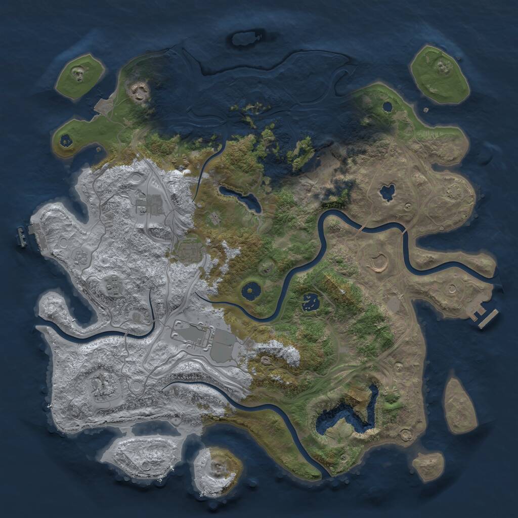 Rust Map: Procedural Map, Size: 4250, Seed: 23494, 15 Monuments