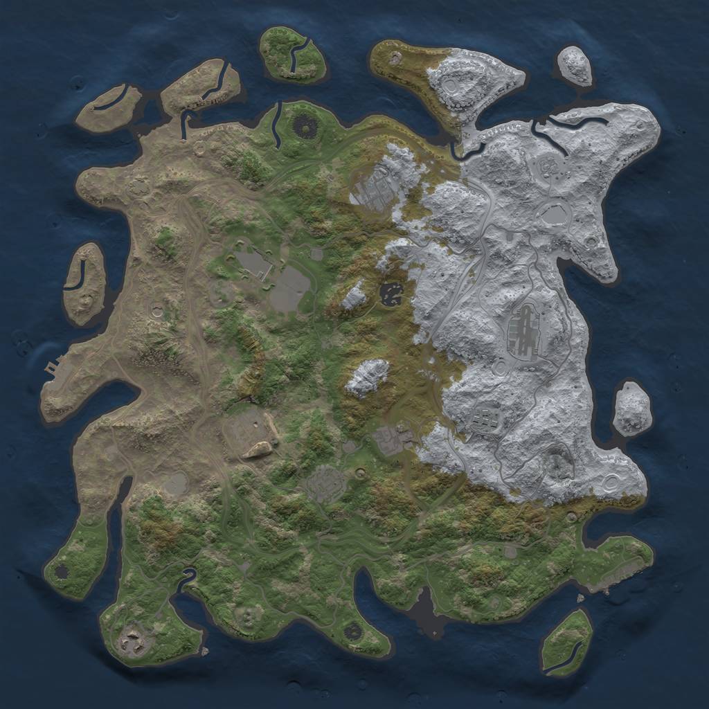 Rust Map: Procedural Map, Size: 4250, Seed: 2056, 17 Monuments