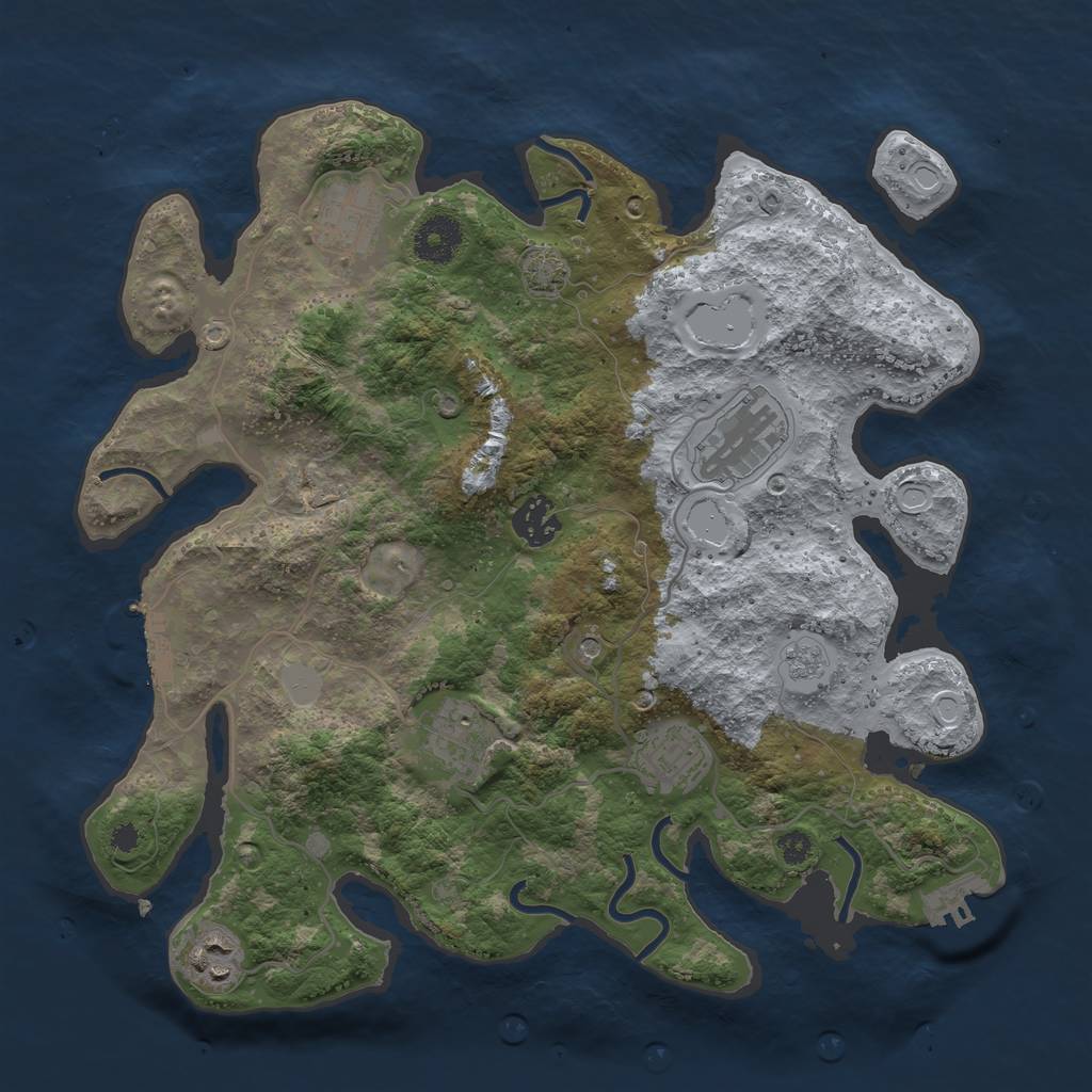 Rust Map: Procedural Map, Size: 3400, Seed: 2056, 14 Monuments
