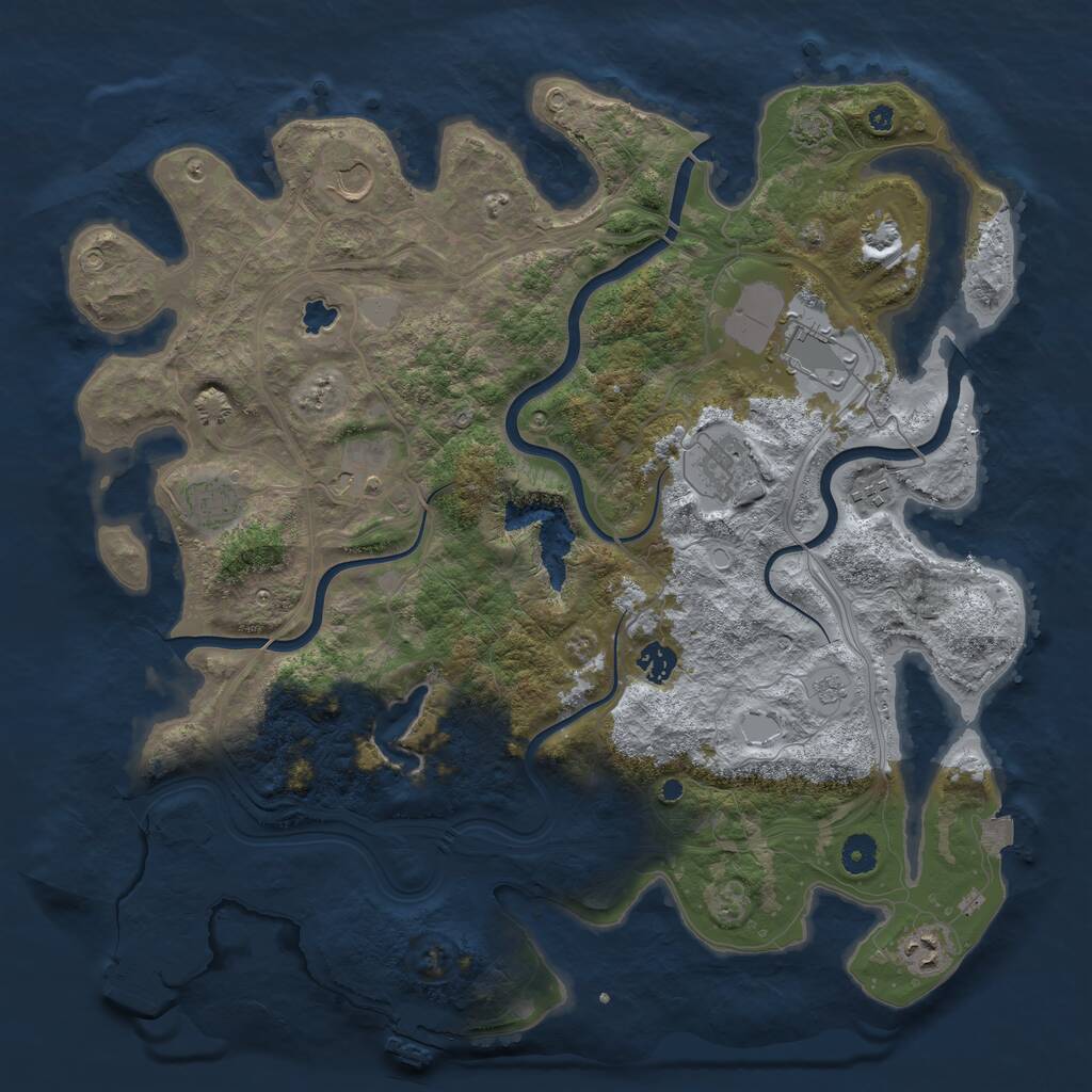 Rust Map: Procedural Map, Size: 4250, Seed: 544087732, 13 Monuments