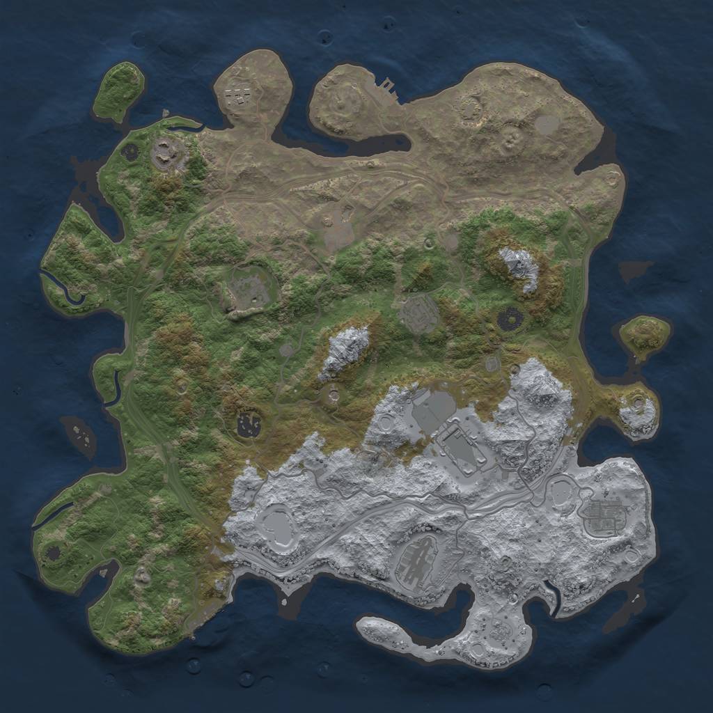 Rust Map: Procedural Map, Size: 4250, Seed: 1331815026, 17 Monuments
