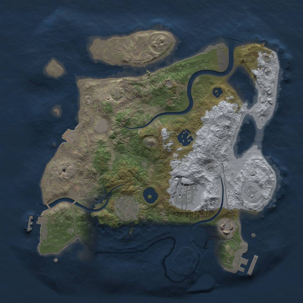 Rust Map: Procedural Map, Size: 3000, Seed: 2345232, 10 Monuments