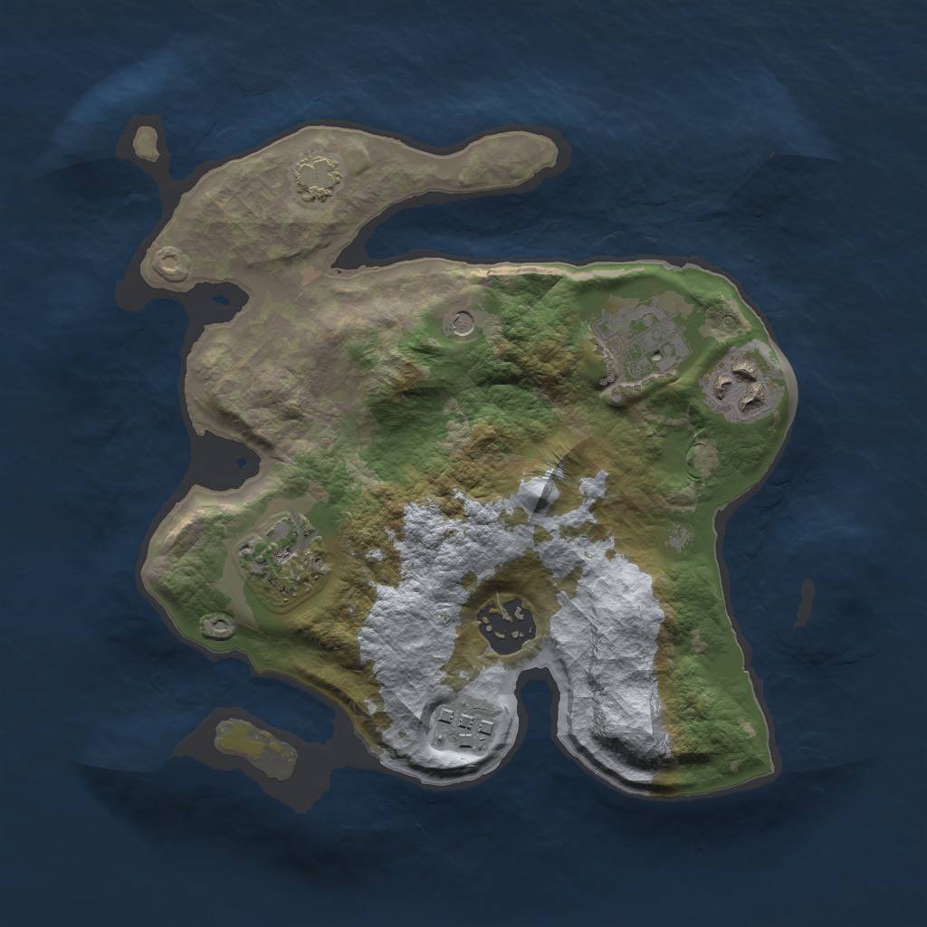 Rust Map: Barren, Size: 2500, Seed: 124313445, 9 Monuments