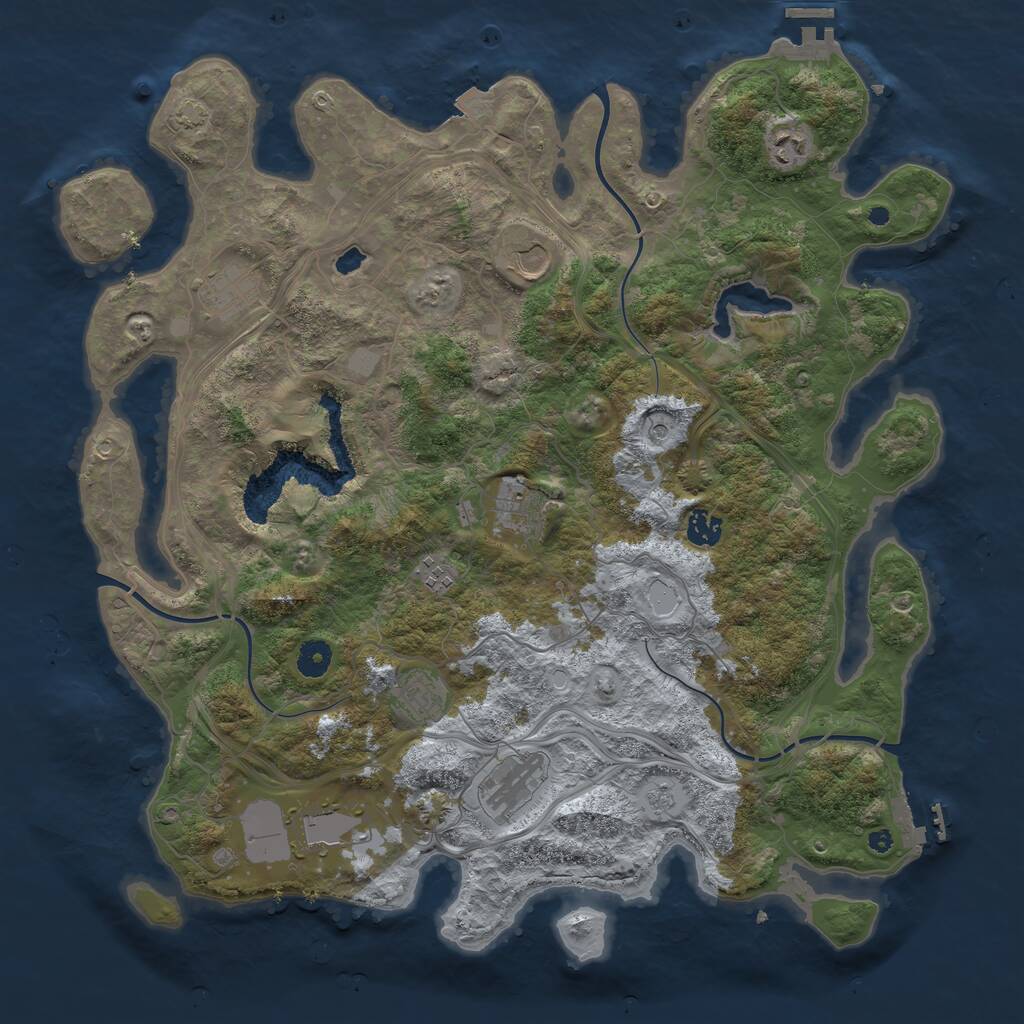 Rust Map: Procedural Map, Size: 4250, Seed: 172770151, 15 Monuments