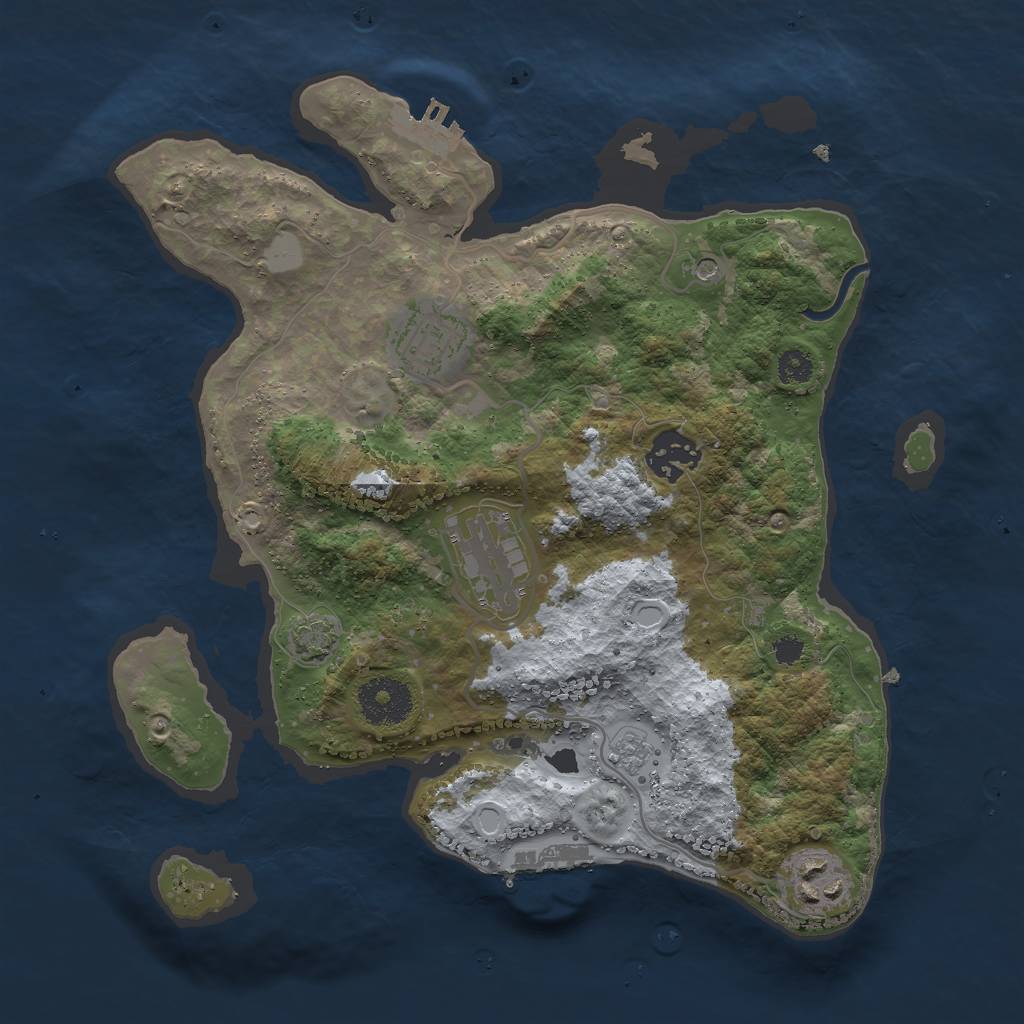 Rust Map: Procedural Map, Size: 3000, Seed: 23452323, 12 Monuments