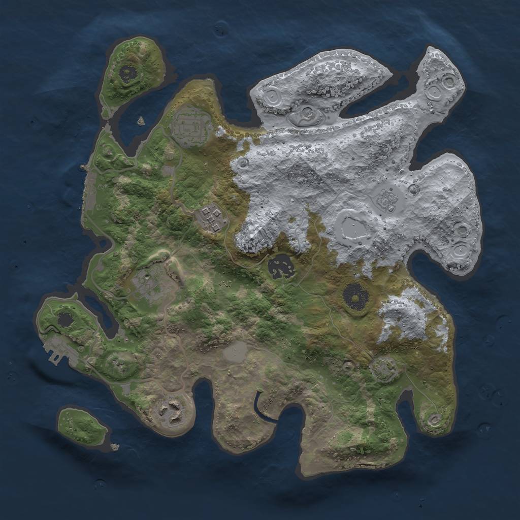 Rust Map: Procedural Map, Size: 3000, Seed: 1755374157, 13 Monuments