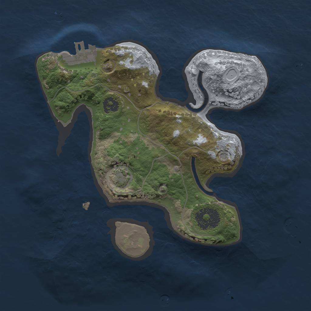 Rust Map: Procedural Map, Size: 2000, Seed: 740092434, 5 Monuments