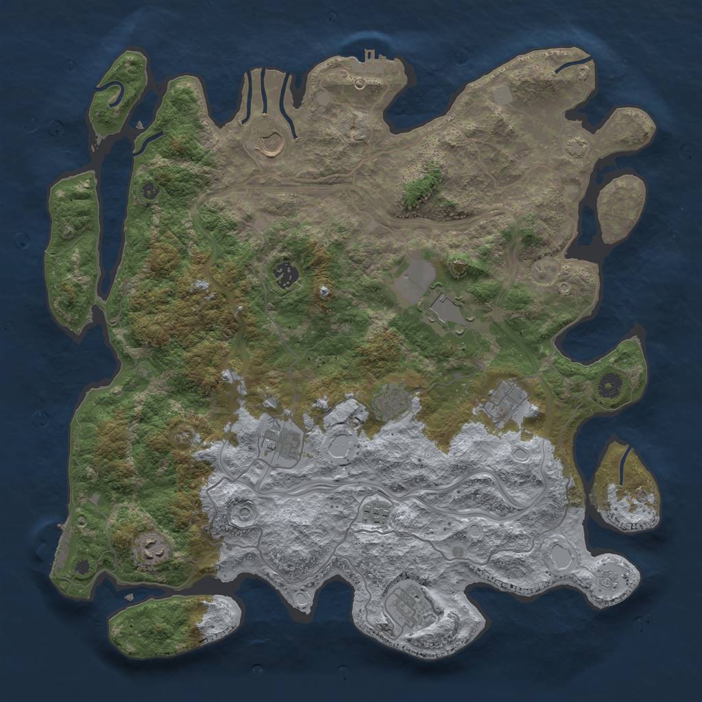Rust Map: Procedural Map, Size: 4250, Seed: 10595649, 17 Monuments
