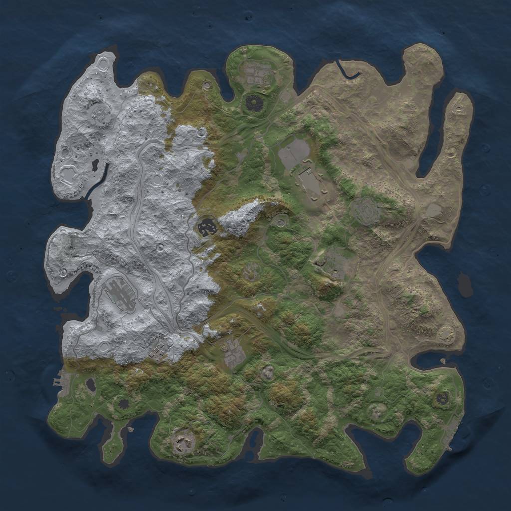 Rust Map: Procedural Map, Size: 4250, Seed: 1712618860, 17 Monuments