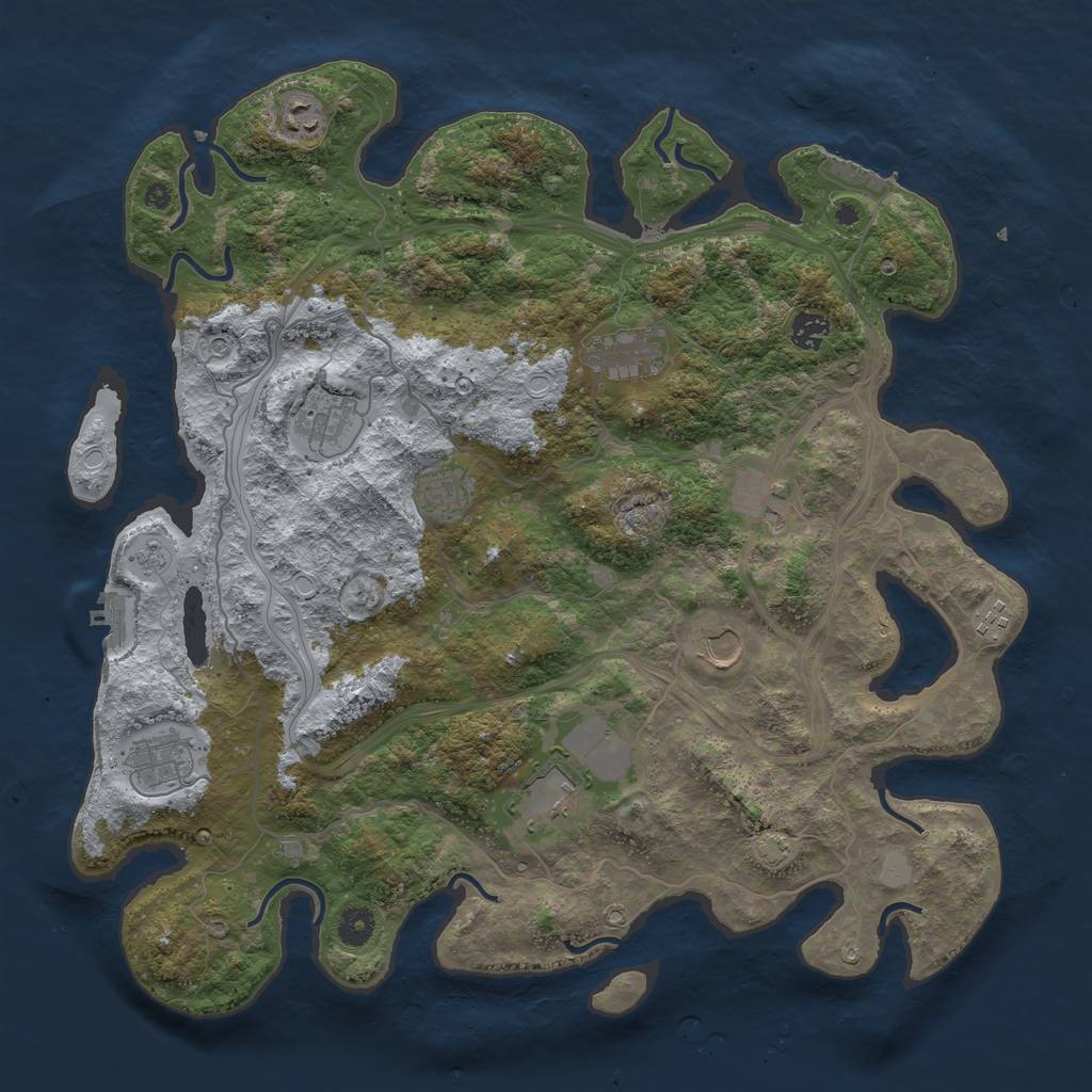 Rust Map: Procedural Map, Size: 4250, Seed: 1179, 18 Monuments