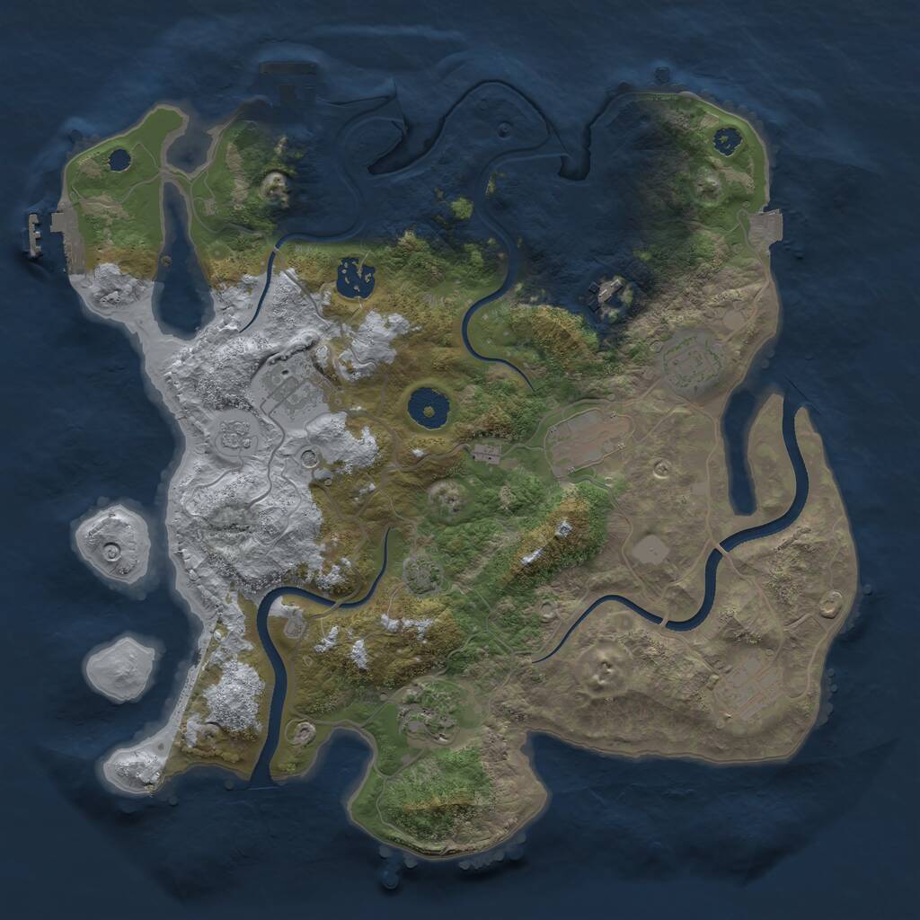 Rust Map: Procedural Map, Size: 3400, Seed: 62537660, 13 Monuments