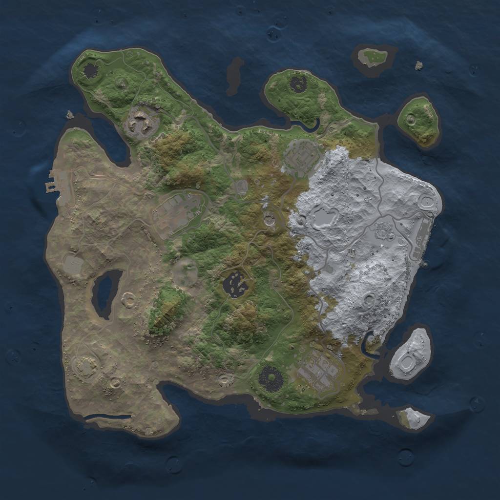 Rust Map: Procedural Map, Size: 3000, Seed: 1478579325, 13 Monuments