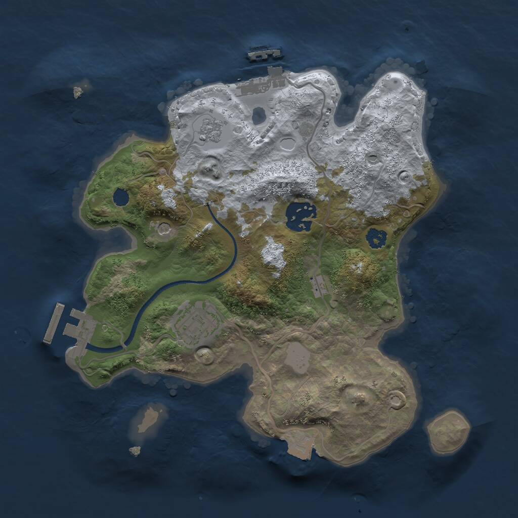 Rust Map: Procedural Map, Size: 2500, Seed: 56787788, 7 Monuments