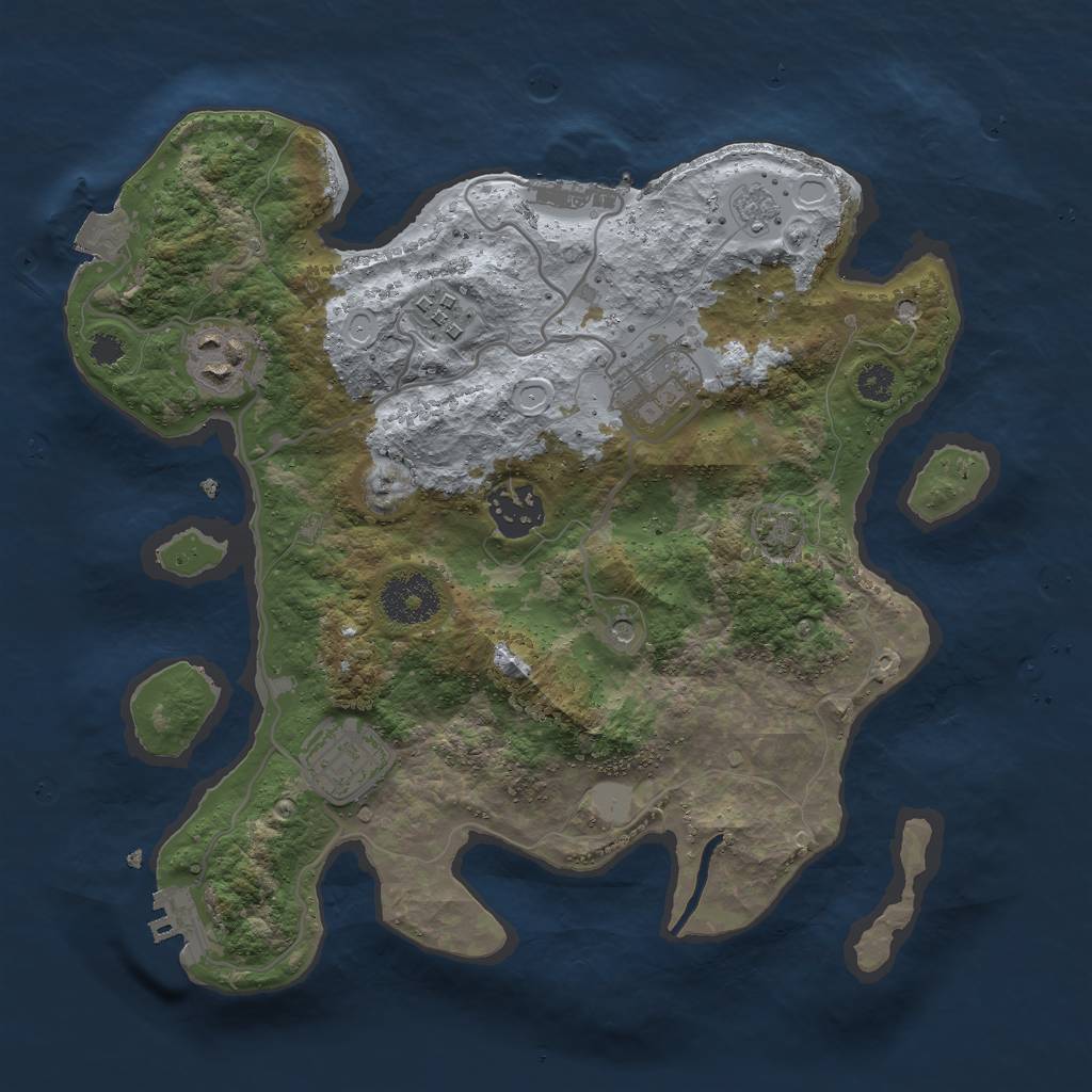 Rust Map: Procedural Map, Size: 3000, Seed: 15806, 13 Monuments