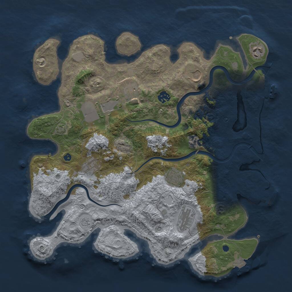 Rust Map: Procedural Map, Size: 3800, Seed: 96154126, 15 Monuments