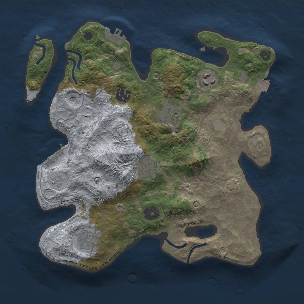 Rust Map: Procedural Map, Size: 3000, Seed: 6484623, 13 Monuments
