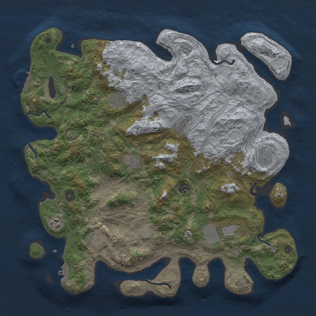Rust Map: Procedural Map, Size: 4250, Seed: 951818, 17 Monuments