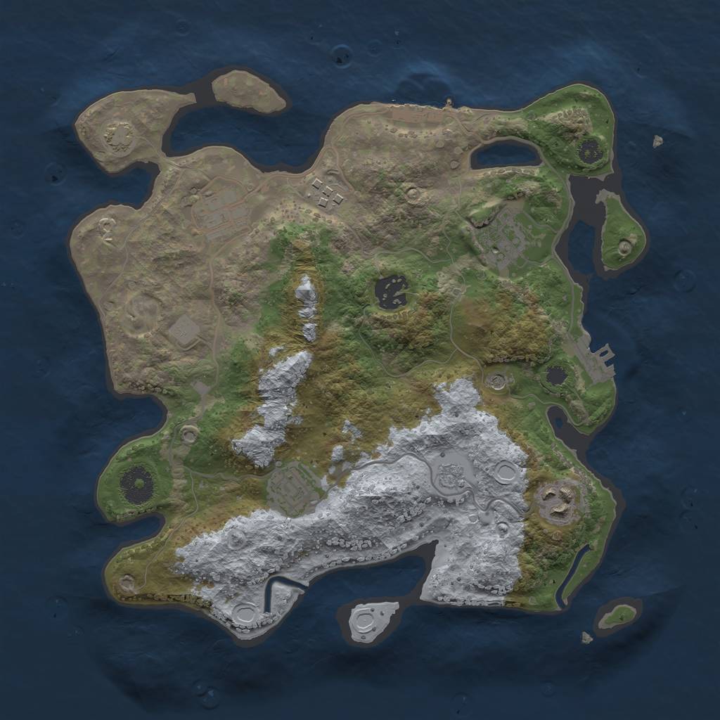 Rust Map: Procedural Map, Size: 3100, Seed: 83219435, 14 Monuments