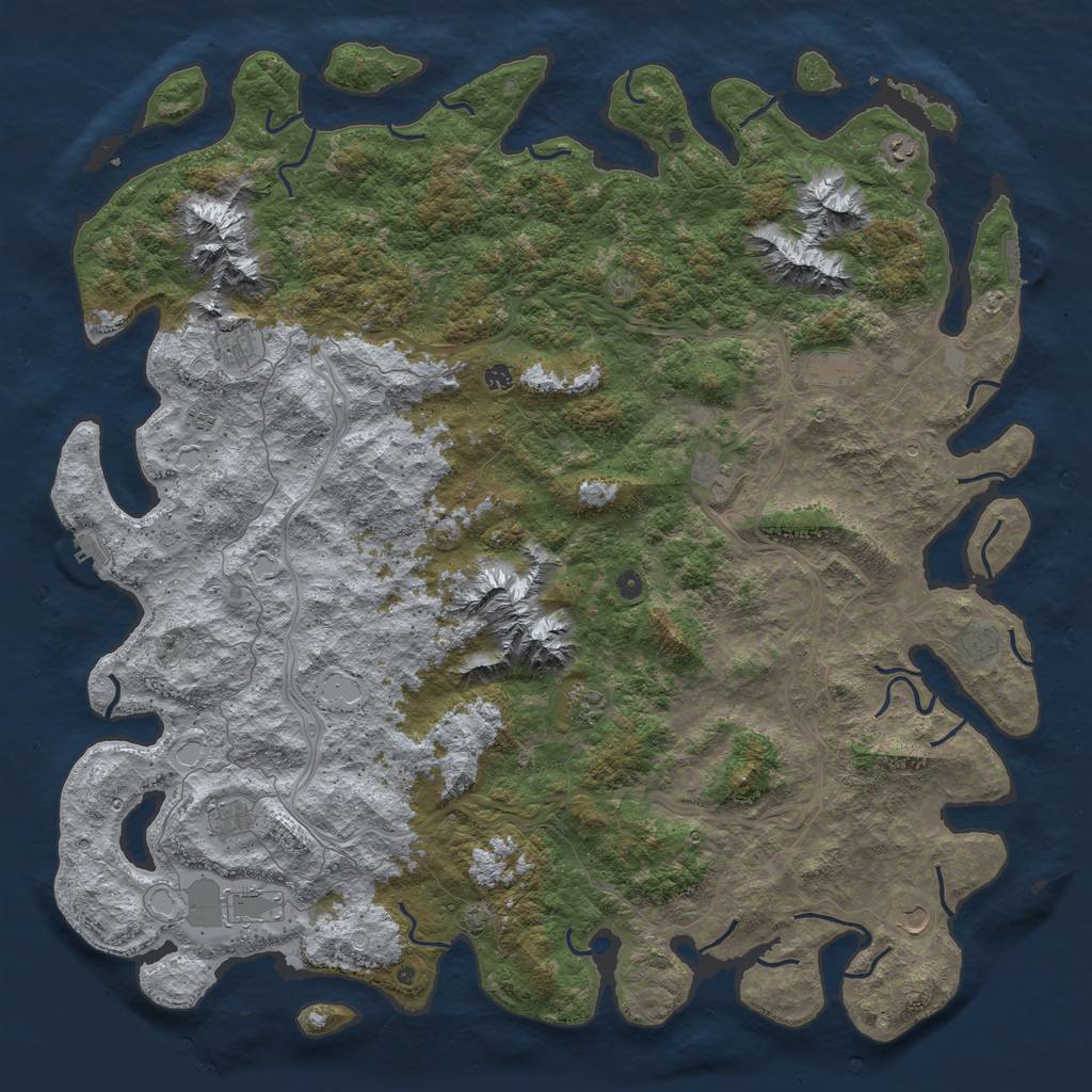 Rust Map: Procedural Map, Size: 6000, Seed: 1419948329, 19 Monuments