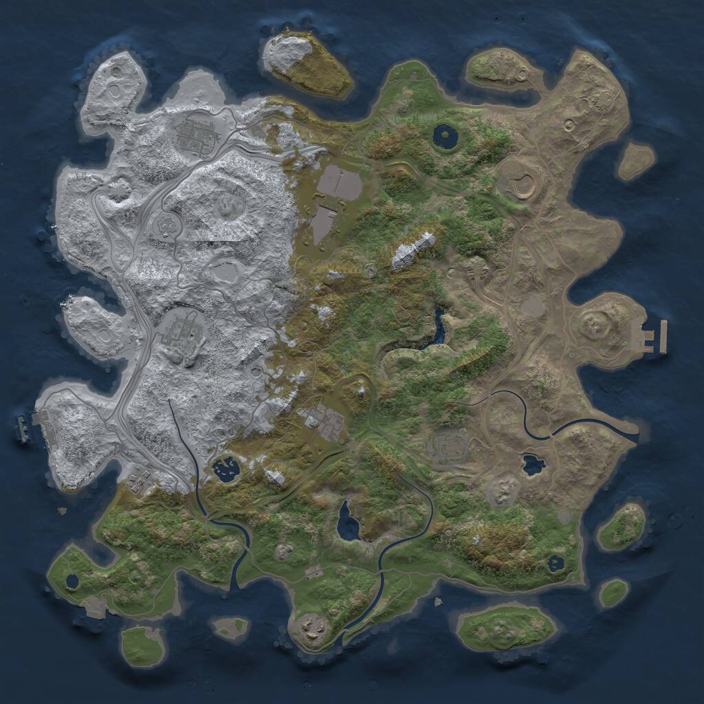 Rust Map: Procedural Map, Size: 4250, Seed: 1143565678, 15 Monuments