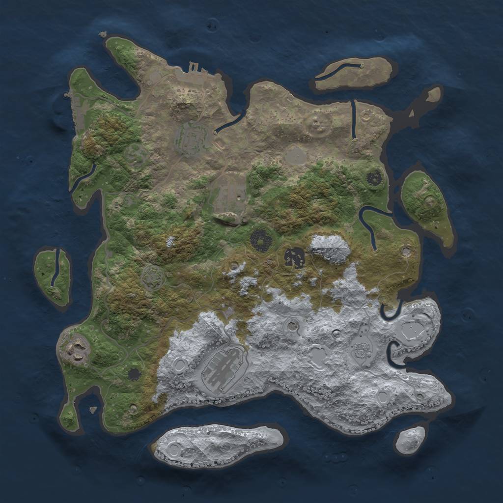 Rust Map: Procedural Map, Size: 3400, Seed: 11625327, 13 Monuments