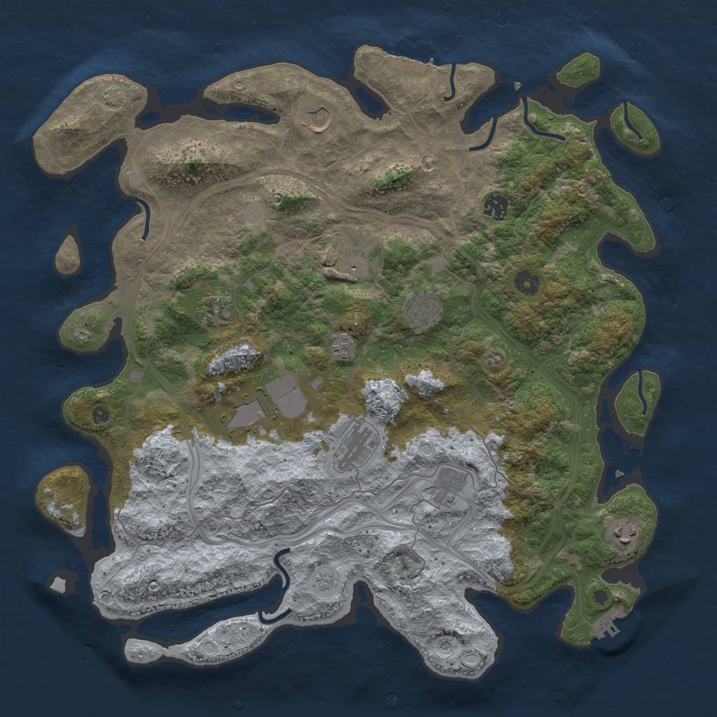 Rust Map: Procedural Map, Size: 4300, Seed: 12325, 18 Monuments