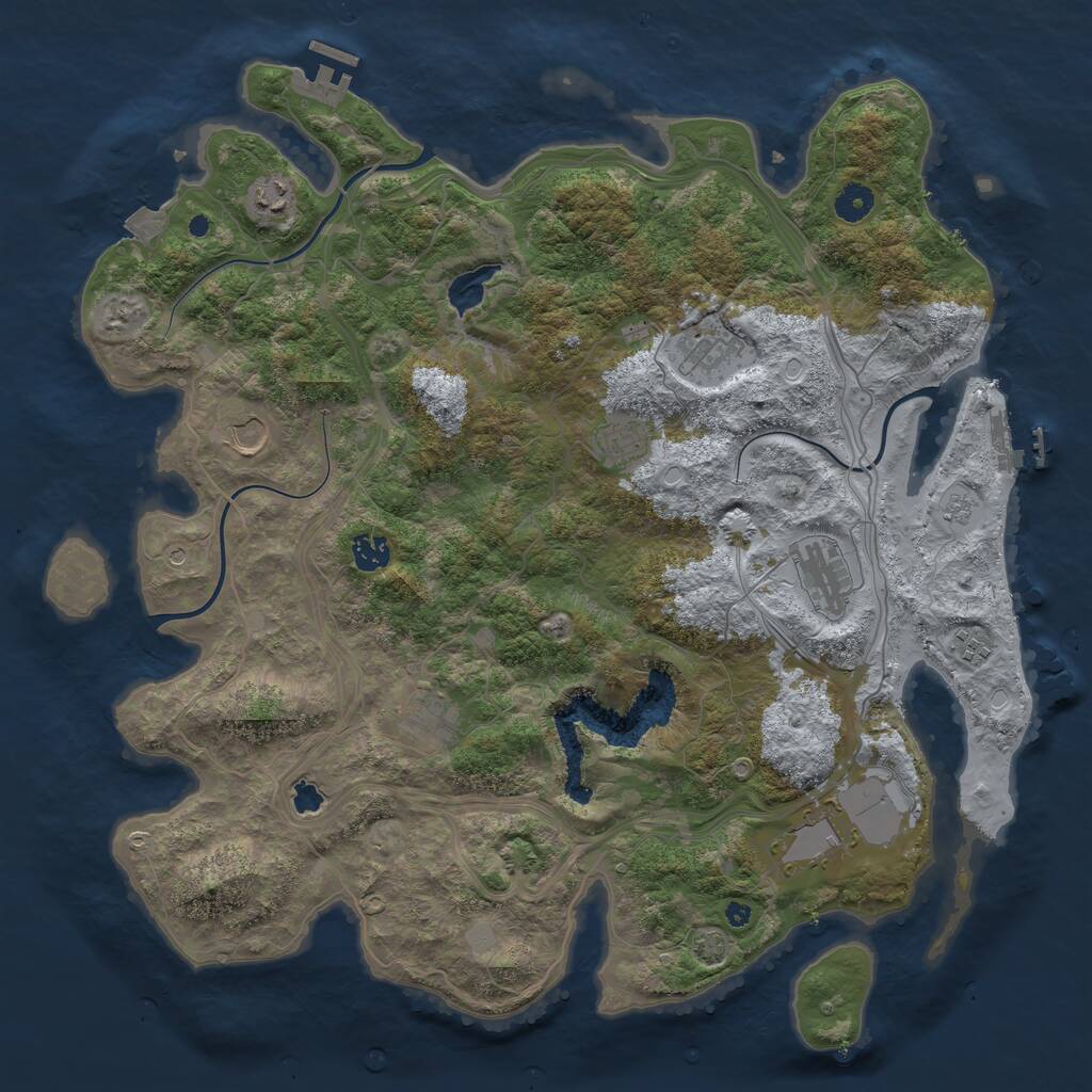 Rust Map: Procedural Map, Size: 4300, Seed: 71603933, 15 Monuments